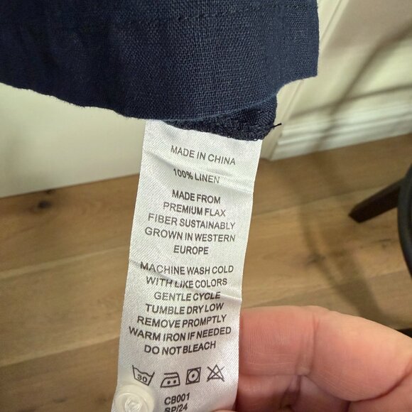 Quince 100% European Linen Tank Top. Color: Deep Navy Blue XL - Picture 5 of 6